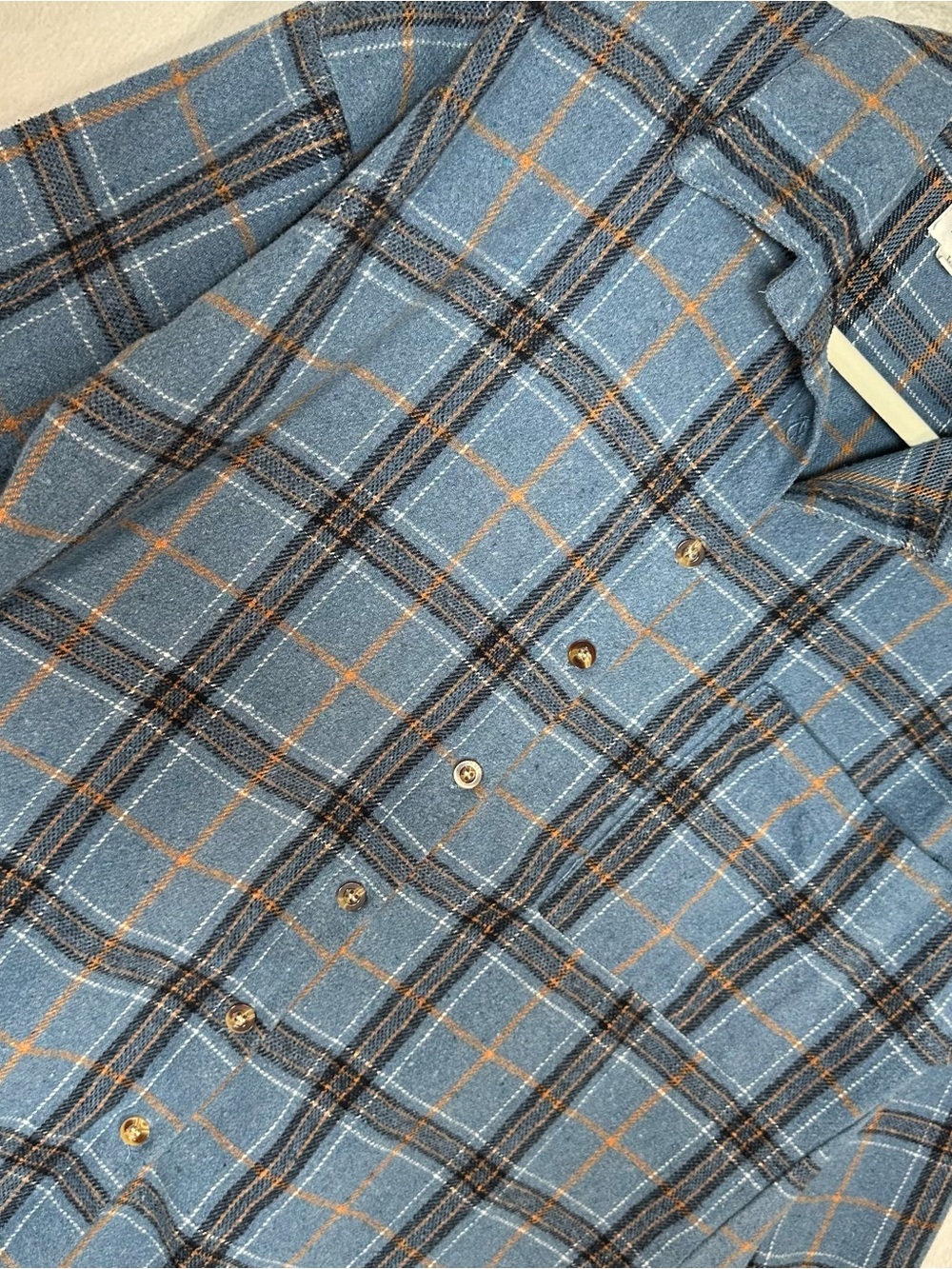 BKE Plaid Flannel Boyfriend Shirt L Blue Teal Coastal Cowgirl Cabincore Soft - Picture 2 of 9